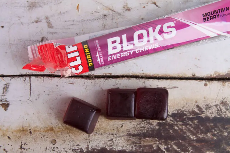 Clif Bloks energy chews mountain berry